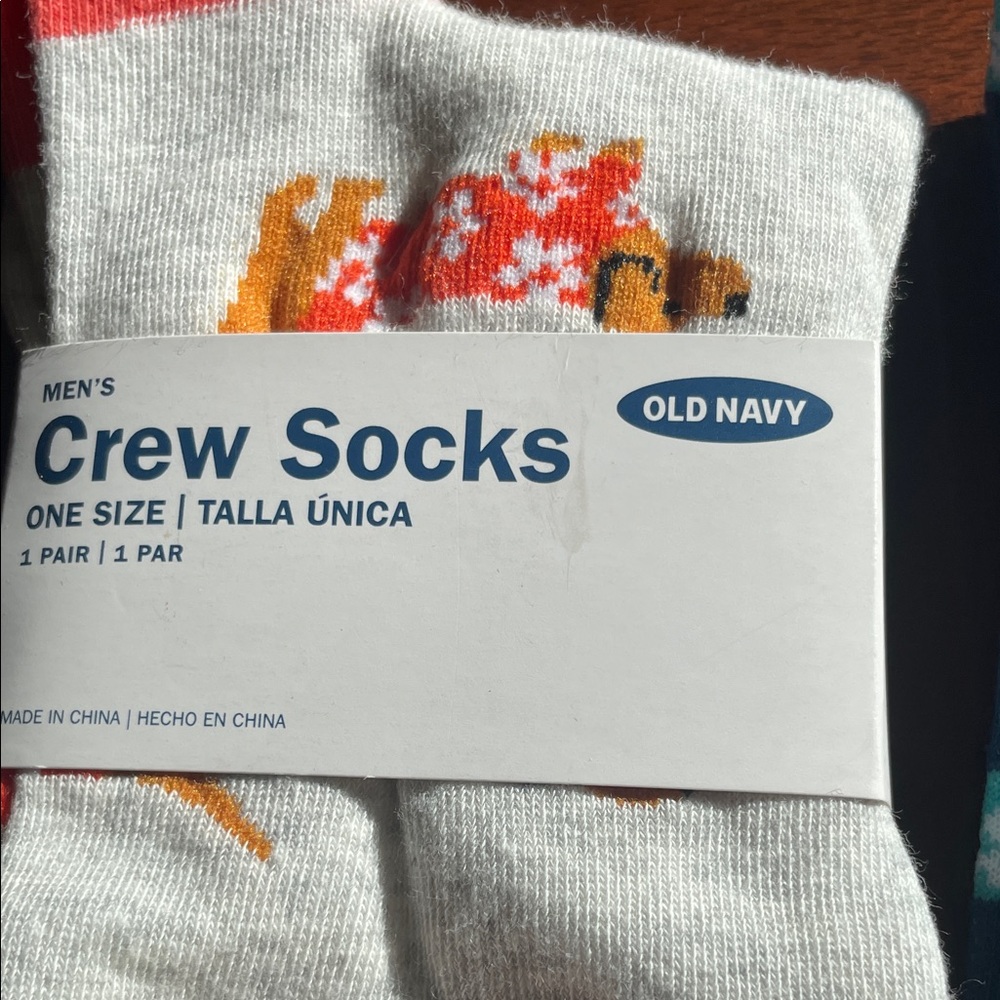 Old Navy Men's dachshund Crew Socks - set of 2 - Picture 2 of 6